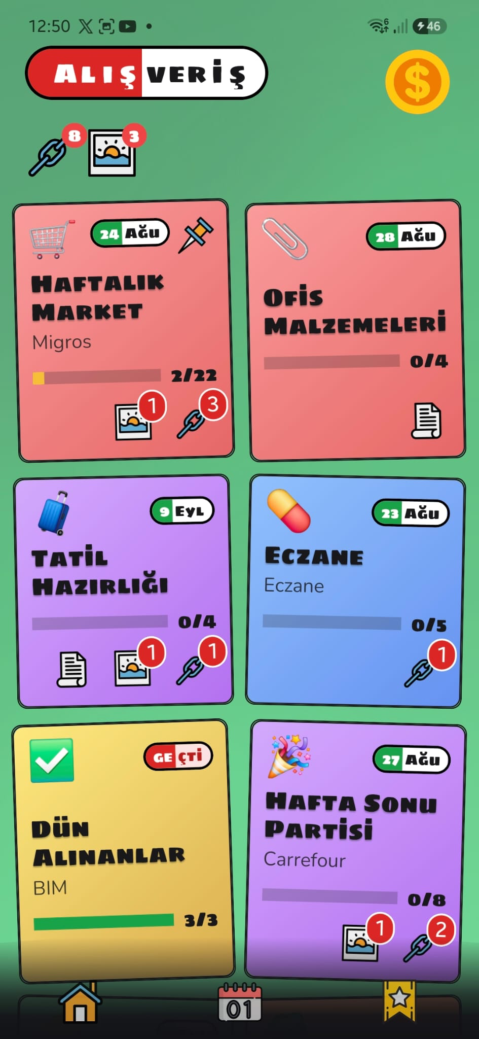 Alışveriş listesi detayı